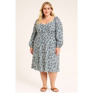 Boden Blue and White Floral Mini Dress